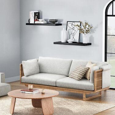 Настінна полиця STOREMIC, чорна, 60 см, комплект із 2 настінних полиць, плаваюча полиця з максимальним навантаженням 20 кг, рівна оброблена поверхня, підходить для робочих місць, офісів та віталень