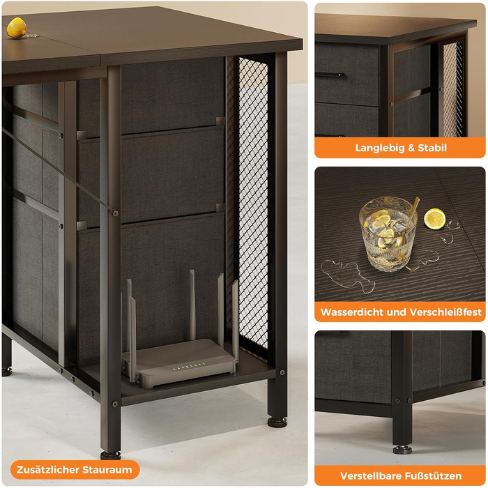 Комп&39ютерний стіл Coleshome з 6 шухлядами, 160x52 см, ПК стіл з полицями для домашнього офісу, чорний Чорний 160x52 см