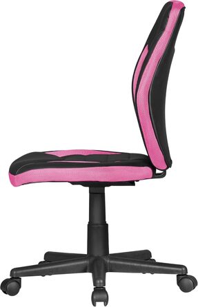 Дитяче письмове крісло FineBuy для дітей віком від 6 років зі спинкою, ергономічне поворотне крісло, регульоване по висоті дитяче крісло, безпідлокітне дитяче письмове крісло, рожеве