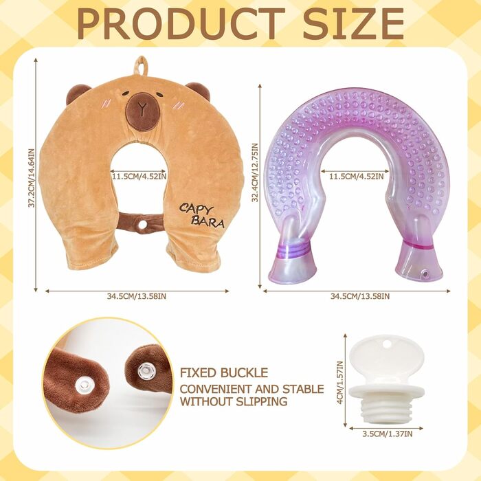 Грілка для шиї, подушка для шиї, грілка з м&39яким чохлом, грілка для шиї та плеча, подарунки для зимового тепла, для жінок, матерів, батьків (Капібара)