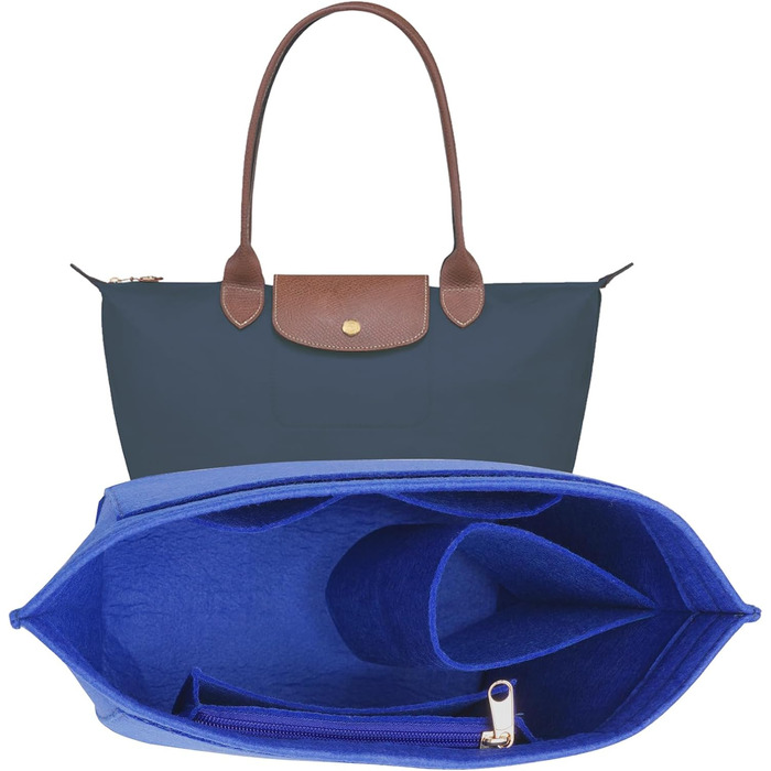 Фетровий органайзер для сумочки Longchamp Le Pliage S (маленький, синій) Small Blue