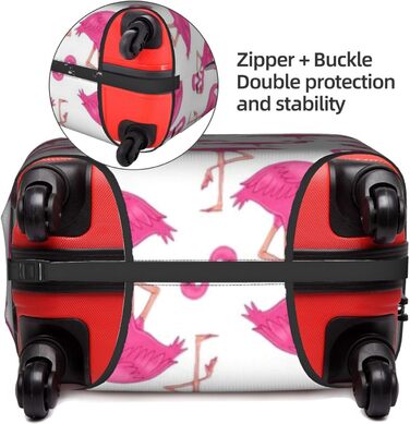 Валіза дорожня пиленепроникна Flamingo XL, рожево-біла