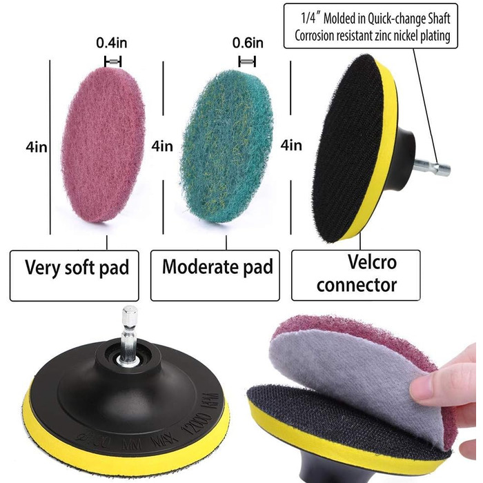 Щітка для свердління та набір мочалок із 24 предметів, подовжена довга насадка, універсальне очищення затирки, плитки, раковин, ванн, ванних кімнат, кухонь, чищення килимів, чищення затирки