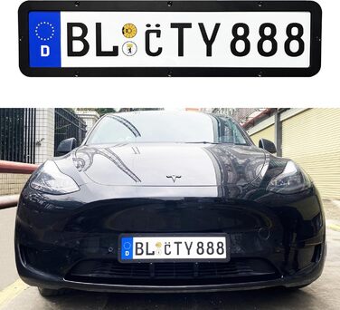 Передній тримач номерного знака Leikaendi для Tesla Model 3/Y 2017-2024, без отворів, без клею Комплект кріплень з алюмінієвого сплаву Знімний тримач номерного знака для автомобіля Tesla Зовнішні аксесуари для моделі 3