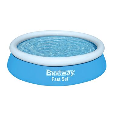 Наземний басейн Bestway Fast Set без насоса, Ø 183 x 51 см, синій, круглий, 940 літрів, матеріал TriTech, самозбірний, запобіжний клапан, вкл. латку для ремонту, басейн Fast Set 1,8 м, новий
