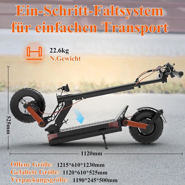 Електросамокат JOYOR E Scooter серії S, 48/60V13/18/26Ah, проїжджає 40-90 км, з подвійною гідравлічною гальмівною системою та подв