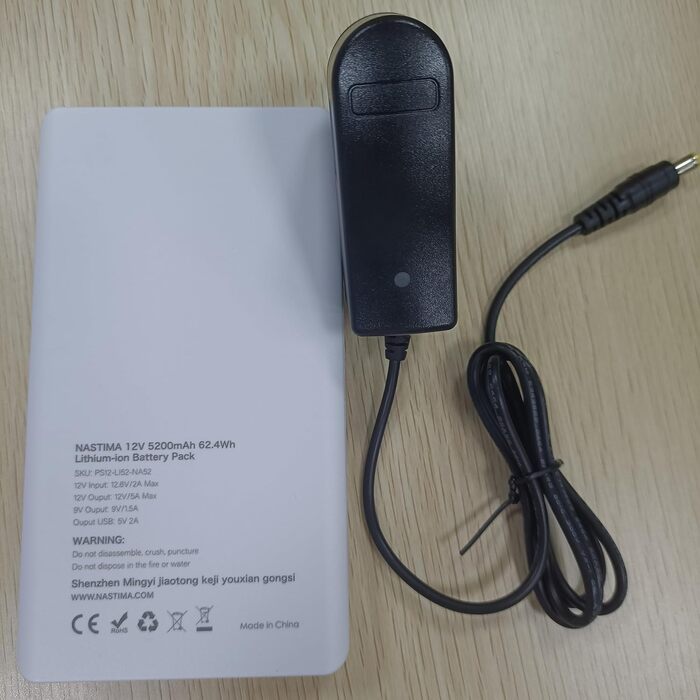 Літій-іонний акумулятор NASTIMA 12V 5200mAh 62.4Wh з виходом 12В постійного струму 9В постійного струму та подвійним виходом USB 5