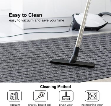 Доріжка з гумовою основою, нековзна, для внутрішнього та зовнішнього використання, для коридорів, нестандартні розміри, для вхідних зон, балконів, патіо, кухонь, гаражів, сходів, пралень