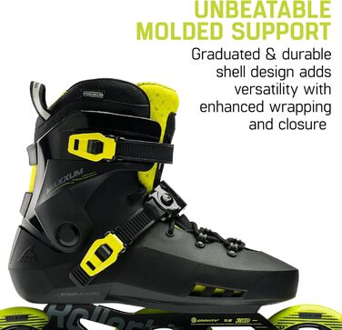 Роликові ковзани 7/7.5 чорний/лайм