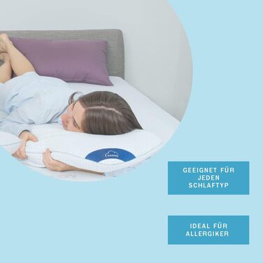 Пінопластова подушка Genius eazzzy 40x80 см, висота 10 см - подушка для підтримки шиї з 2 рівнями жорсткості охолоджувальний гелевий пінопласт - подушка для сну на боці, спині та животі в упаковці з 2 шт.