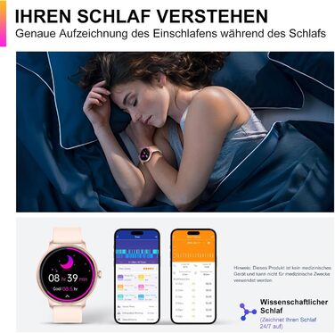 Розумний годинник для жінок та чоловіків, 1,43-дюймовий AMOLED-дисплей, Bluetooth-дзвінки, фітнес-трекер із монітором серцевого ритму та сну, водонепроникний фітнес-годинник IP68 для Android та iOS, рожевий