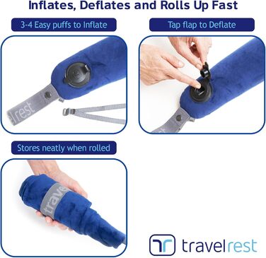 Дорожня подушка/подушка для шиї преміум-класу Travelrest Все в одному плюшевий чохол, який можна прати, з піною з ефектом памяті ідеально підходить для літаків, автомобілів, поїздів та офісного сну (згортається в невеликий рулон) преміум-класу (з чохлом) 