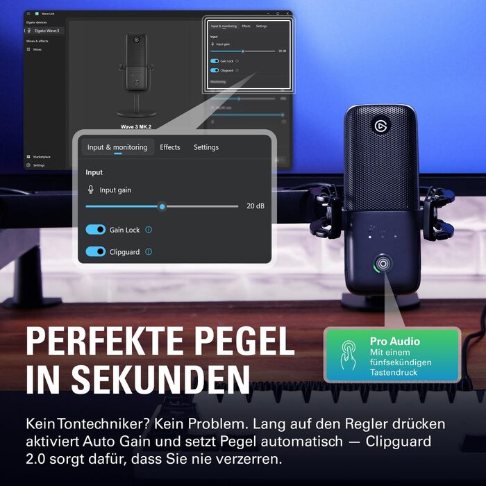 Конденсаторний мікрофон Elgato Wave3 MK.2 з DSP-ефектами