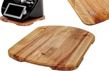 Розсувна дошка MB Manufaktura Barel для Thermomix TM6 TM5 Дошка для Thermomix виготовлена з деревини дуба без зусиль переміщення без пошкодження ваг - стійка підставка за рахунок гасіння вібрації Преміум - Дуб