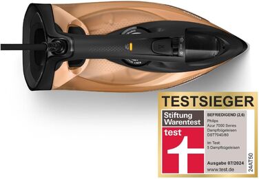 Парова праска Philips серії 7000, постійна подача пари 50 г/хв, паровий удар 250 г, підошва SteamGlide Elite, автоматичне захисне