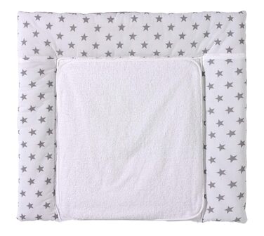 Пеленальний килимок Big Stars сірий - Знімний махровий чохол на липучці - Водовідштовхувальне покриття зі 100 бавовни - Можна прат