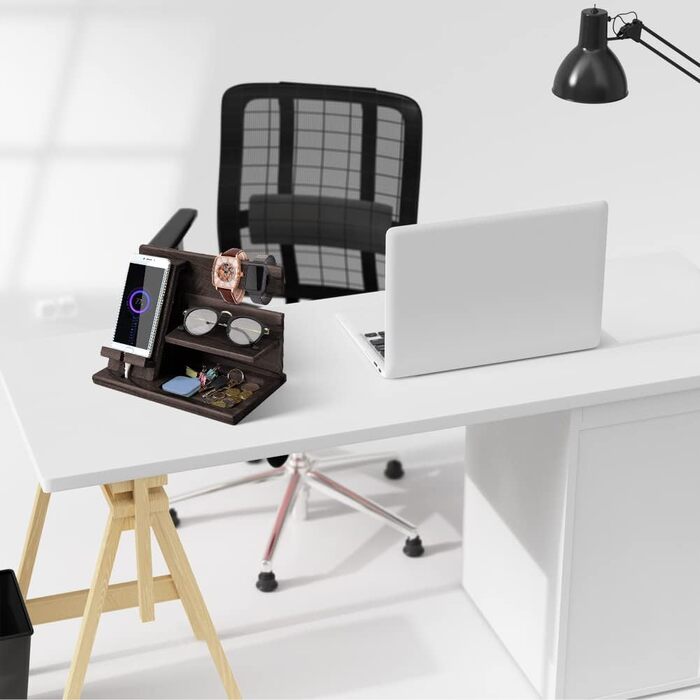 Подарунки для чоловіків, Різдво, дерев&39яна док-станція для телефону, гаманець для годинника, органайзер для тумбочки, подарунок на день народження тата, подарунки на день народження для чоловіків або тата, дерев&39яний органайзер для столу, коричневий