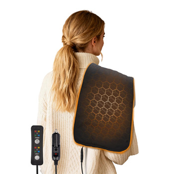 Автомобільна ковдра з підігрівом 12 В з 4 режимами нагріву та 4 таймерами, портативна міні-ковдра для подорожей розміром 361 см для полегшення болю в спині, шиї, плечах та животі в автомобілях, позашляховиках та мінівенах