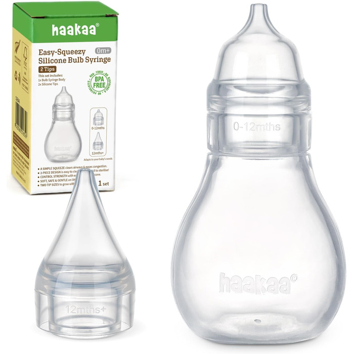 Силіконовий назальний аспіратор haakaa baby Безпечний дитячий засіб для чищення носа Шприц з грушами для носа Easy-Squeeze, Baby N