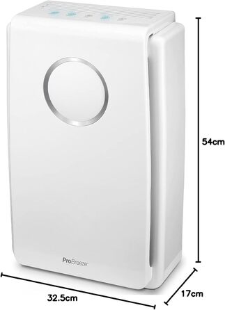 Очищувач повітря Pro Breeze HEPA для алергіків на 52 з повітряним фільтром HEPA 5-в-1 проти цвілевого пилу та пилкового диму, CADR 218 м/год, очищувач повітря для курців, ефективність фільтра 99,97, таймер, режим сну