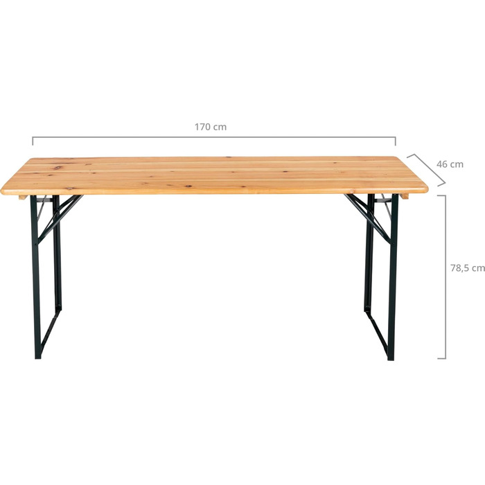 Пивний намет Stagecaptain BBT-170 Hirschgarten, стіл 170 см, 2 шт. - 2 міцних пивних столи (170 см завдовжки) - Лакована поверхня - Складаний - Легко зберігати та транспортувати