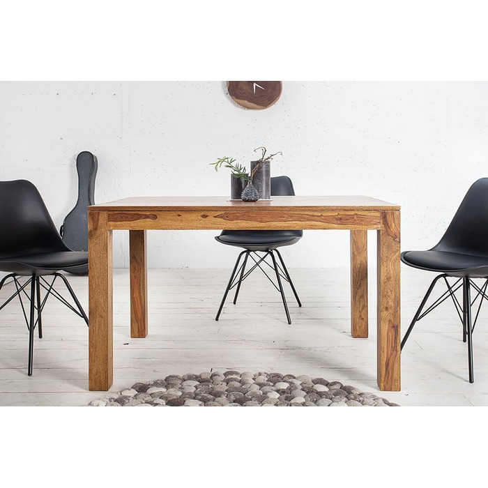 Обідній стіл Invicta Interior Pure Solid Wood, 120-200 см, дерево шишам, розсувний дерев&39яний кухонний стіл з висувними полицями