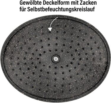 Каструля для запікання з кришкою індукційна 32 см, 6,6 л, лита алюмінієва каструля, покрита частинками справжнього каменю, каструл