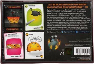 Вибухові кошенята, Exploding Kittens, базова гра, гра для вечірок, карткова гра, 2-5 гравців, вік 7, 15 хвилин, німецька a. Exploding Kittens