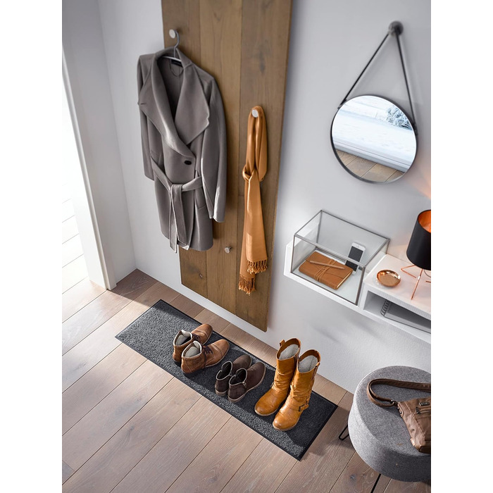 Килимок для дверей Smokey Mount 35x120 см, для використання всередині та зовні приміщень, можна прати, сірий
