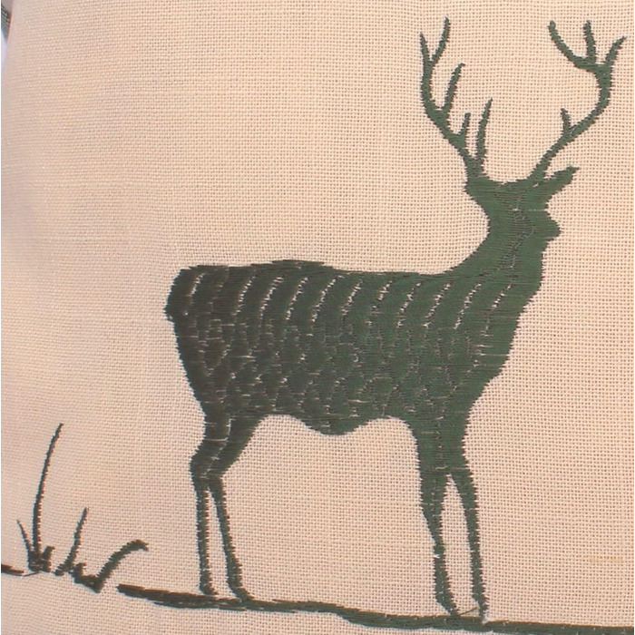 Зелена картата соснова подушка з вишивкою оленя, наповнена сосновою стружкою, виготовлена з деревини швейцарської сосни, розмір 40x40 см