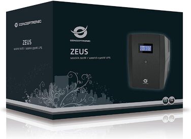 ДБЖ Conceptronic ZEUS04EM 2200 ВА 1320 Вт (1200 ВА / 720 Вт, 6 роз'ємів IEC)