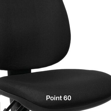 Офісне крісло, стілець для столу, тканина, обертовий, чорний, 44Г x 45Ш x 113В см, 60