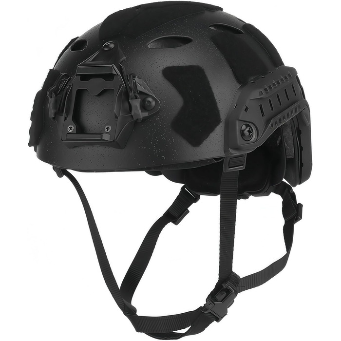 Тактичний шолом Fast SF High Cut, версія з піскоструминним покриттям, слоти для ремінця для навушників, отвори для підключення запасної маски, шоломи для страйкболу CS, чорний
