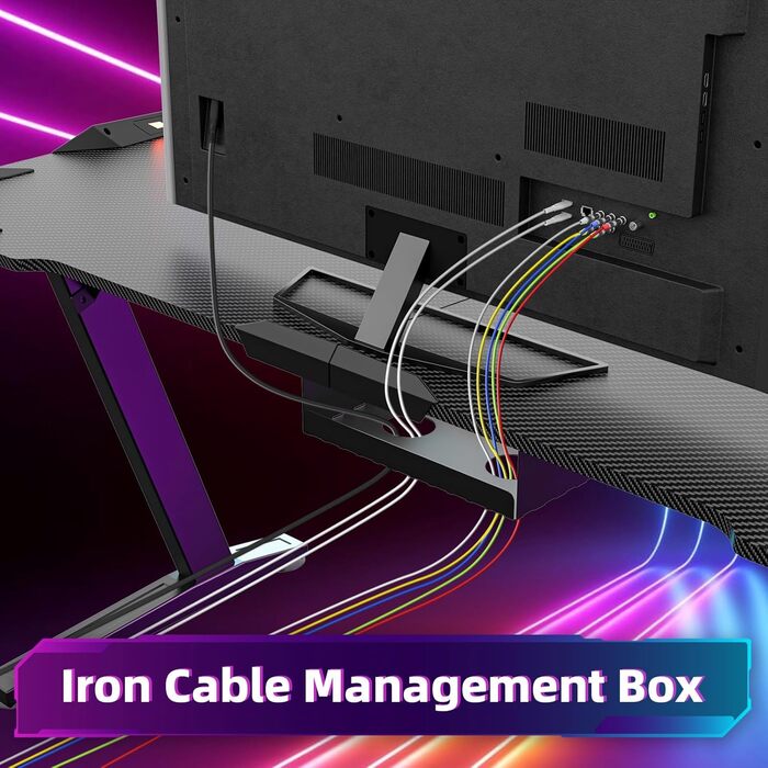 Ігровий стіл Storeo Imp, 160 x 70 x 80 см, МДФ / сталь / вуглецеве волокно, чорний