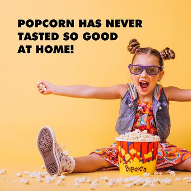 Машина для приготування попкорну, Машини для приготування попкорну, Електрична машина для приготування попкорну, 1200 Вт, включаючи дозуючу ложку, Попкорн готовий за 2 хвилини, Домашній кінотеатр, Серія (синій)