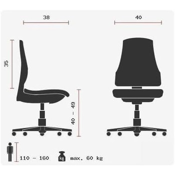 Дитяче офісне крісло/обертове крісло TOPSTAR MAXX Kid Football Blue Дитяче обертове письмове крісло