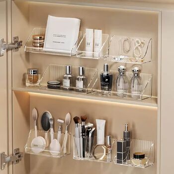 Органайзер для дзеркальної шафи RMAN на 6 предметів, пластиковий органайзер для макіяжу у ванній кімнаті, контейнер для робочого столу, коробка для зберігання пензлів, помади, засобів догляду за шкірою