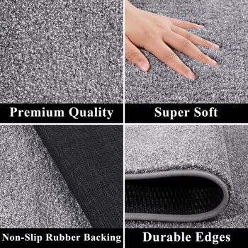 Килимова доріжка SHACOS 50x150 см, нековзка доріжка для передпокою, м&39який кухонний килимок, можна прати, сучасна доріжка для передпокою для кухні, входу, вітальні, сірий 50x150 см сірий
