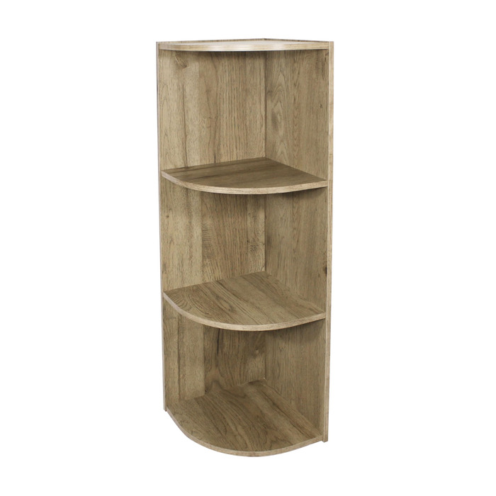 Кутова дерев&39яна книжкова шафа Iris Ohyama, 3 яруси, попелясто-коричневий колір, універсальна, модульна, відкриті полиці, для вітальні, офісу, спальні, економія місця, книги, компакт-диски, декор, легке складання, CX-3C 29x29x89 попелясто-коричневий