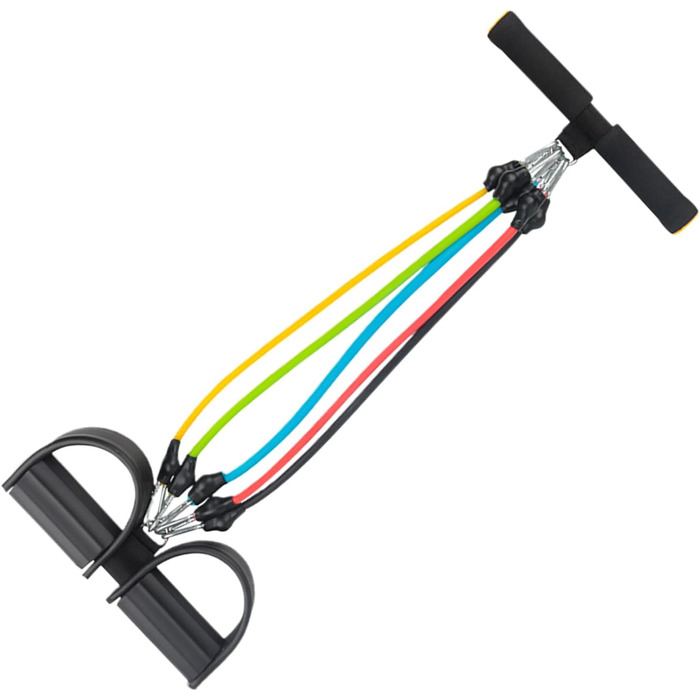 Еспандер для педалей, тренажер для м&39язів живота еластичний, нековзний, регульований, для фітнесу, тонусу, розтяжки вдома, чорний