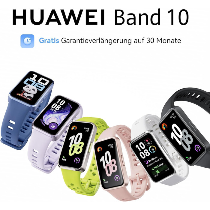 Розумний годинник HUAWEI Band 10, відстеження фізичної активності на базі штучного інтелекту, професійний аналіз сну, середня варіабельність серцевого ритму (ВСР) під час сну, час роботи від батареї до 14 днів, iOS та Android, Black Band 10 Black
