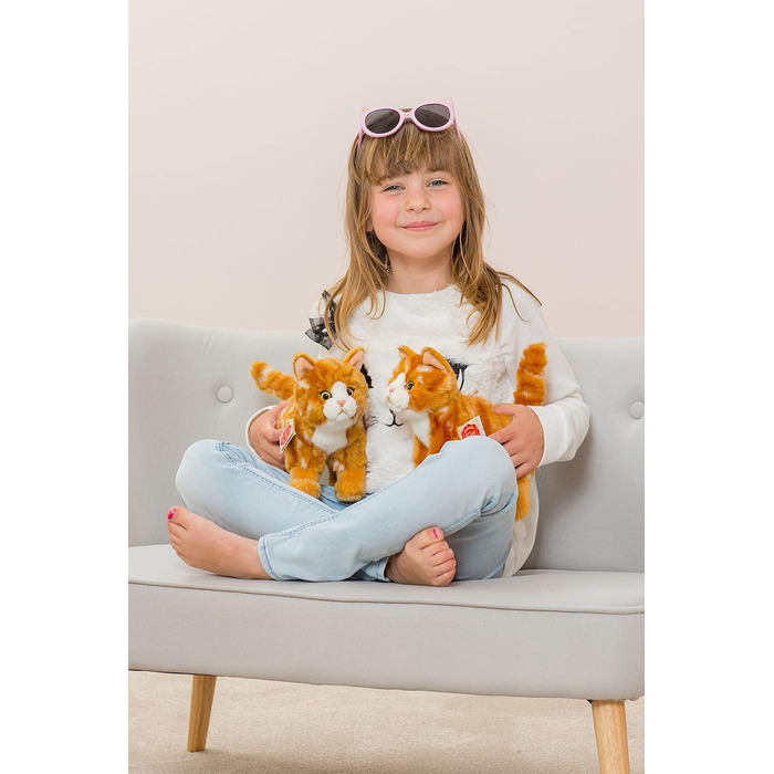 М'яка іграшка Teddy Hermann 90682 Кішка 20 см, червоно-мармурова, з перероблених матеріалів