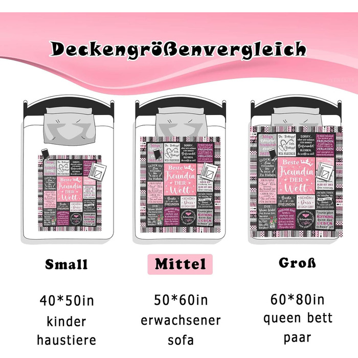 Подарунки для найкращих друзів, подарунок на день народження найкращому другу, подарунки для найкращої подруги/друга, ідеї подарунків для дівчини/дівчини, подарунок на день народження для жінок, ковдра 150x130 см, подарунок для найкращого друга/друга 150x