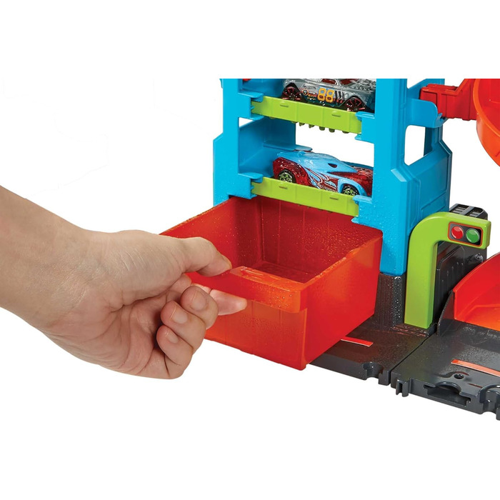 Автомобільна гоночна траса Hot Wheels City з мийкою, з ефектом зміни кольору, включаючи 1 іграшкову машину, іграшку-машину, іграшк
