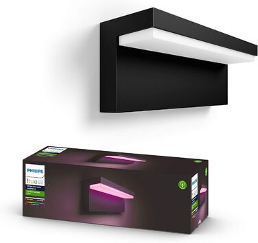 Настінний вуличний світильник Philips Hue Nyro White & Color Ambiance, 1020 лм, сріблястий