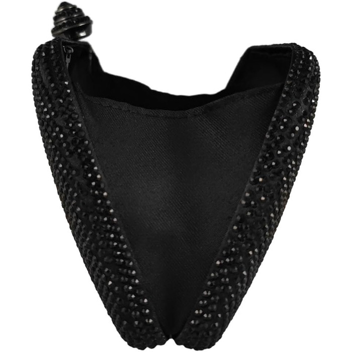 Елегантний міні-клатч FGG з кристалами для жінок, ідеальний для особливих подій, вечірок та весіль. Чорний колір, універсальний розмір.