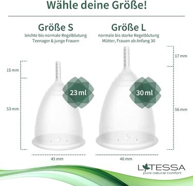 Менструальна чаша LATESSA, тест дуже хороший, зроблено в Німеччині, без бісфенолу А, менструальна чаша, менструальна чаша, менструальна чаша, менструальна чаша, альтернатива тампонам і прокладкам, розмір L, велика