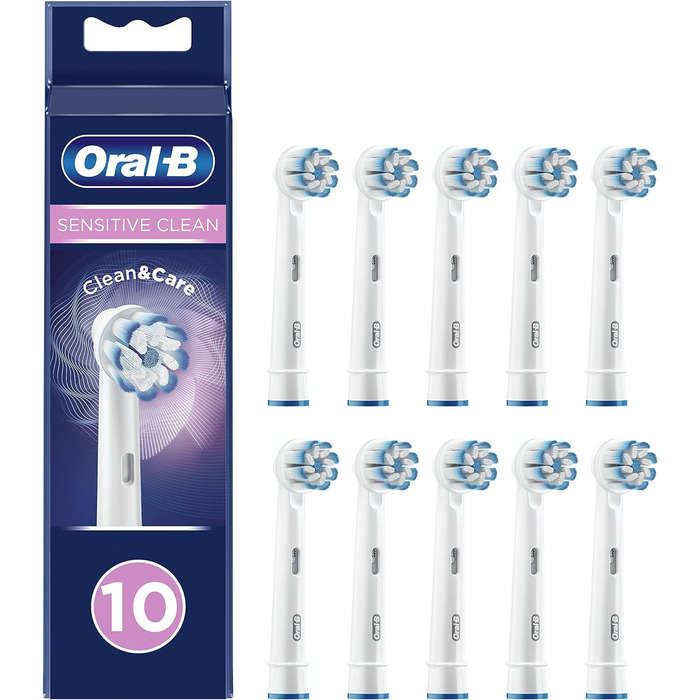 Електричні щітки для зубної щітки Oral-B Sensitive Clean, 10 шт. , дбайливе чищення зубів, технологія ультратонкої щетини, упаковка, готова до поштової скриньки, подарунок на День святого Валентина для неї/нього 10 шт. (1 упаковка)