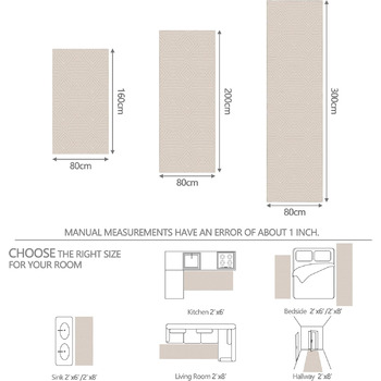 Килим Capsulepad для передпокою 80x200 см бежевий, сучасний миючийся кухонний килимок, 3D геометрія, високий низький ефект, нековзні килимки, м&39які килими для вітальні, спальні, бежевий 80 x 200 см (прямокутний)