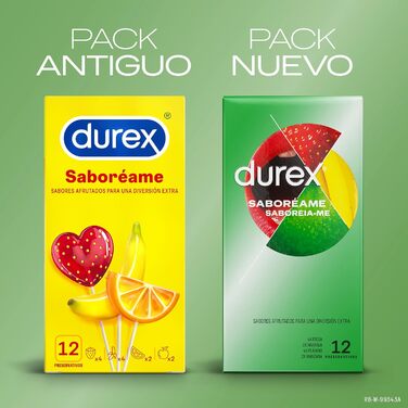 Презервативи Durex - &39Saboreame&39 з фруктовими смаками - полуниця, банан, апельсин та яблуко - 12 презервативів